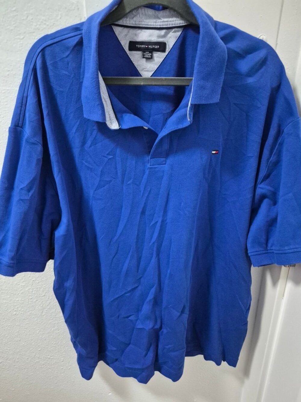 Tommy Hilfiger XXL Mens Royal Blue Polo Shirt 100% Cotton Short Sleeve 2019